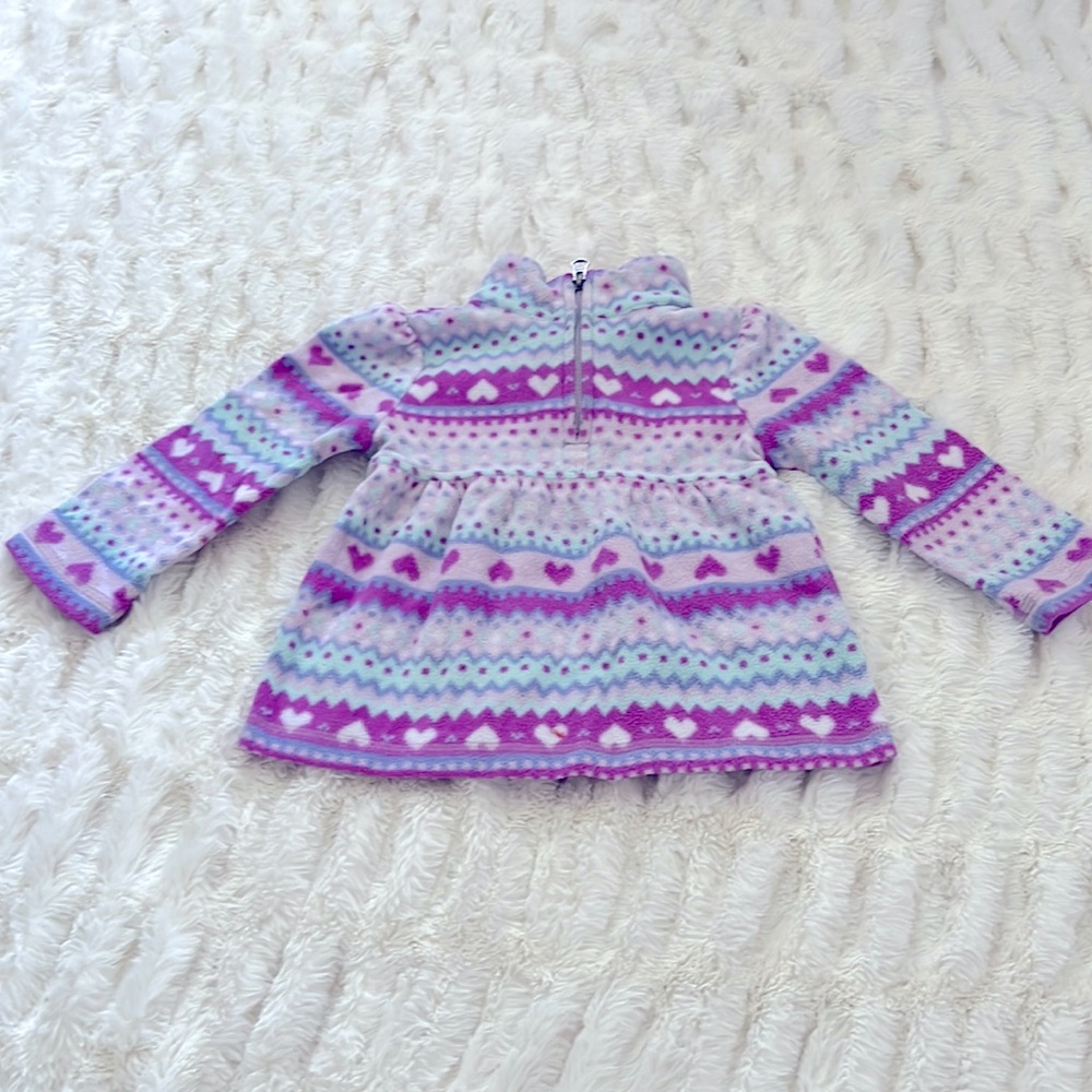 Baby girl half zip fleece jacket size 18-24 months.